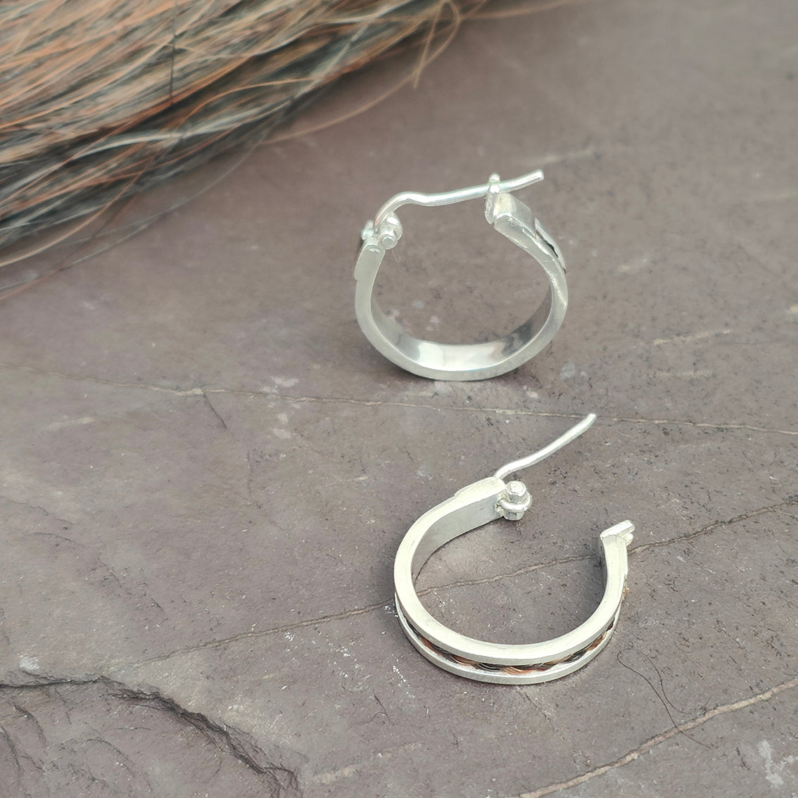 Hooped Horse Hair Earrings