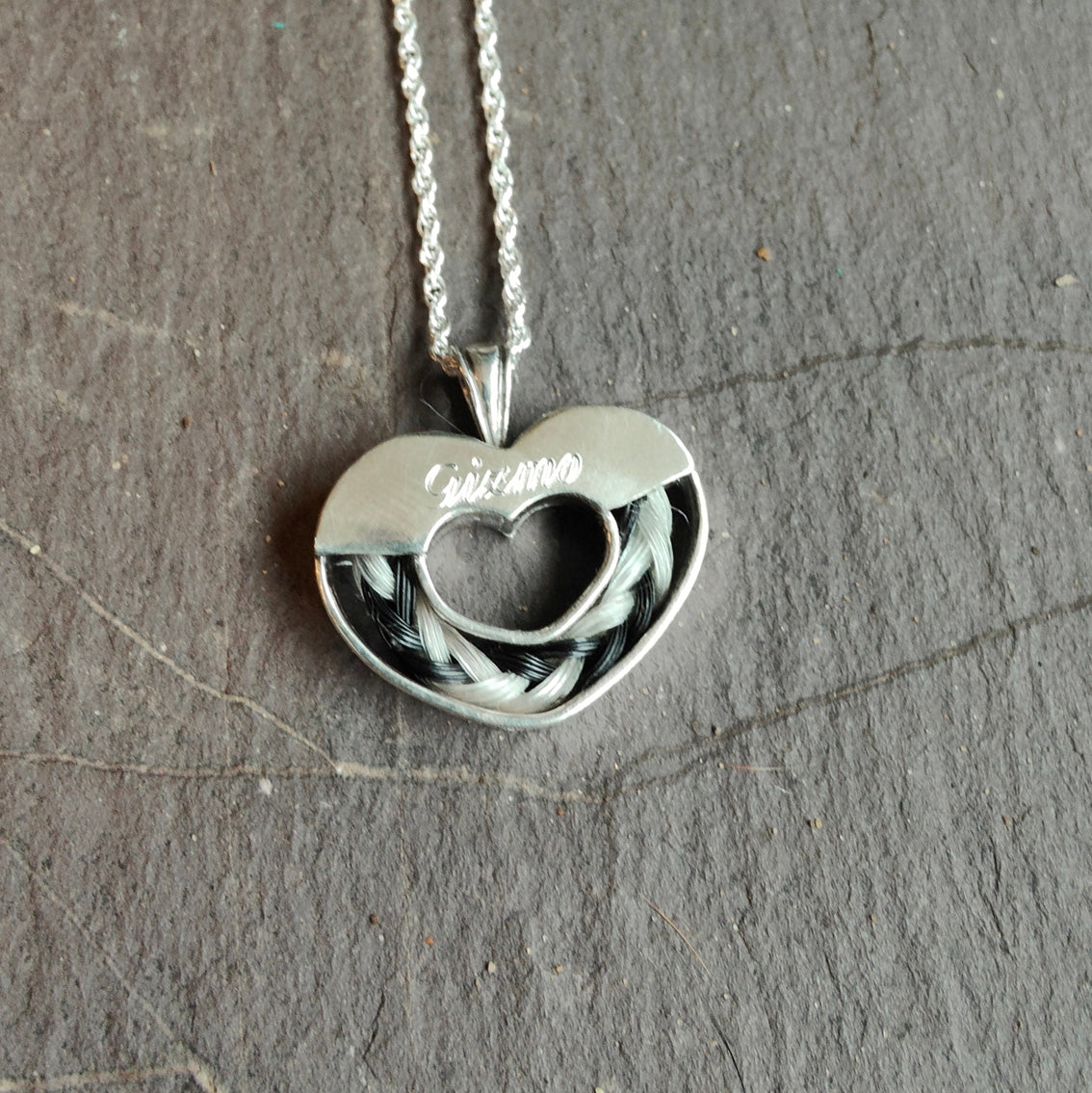 Horse Hair Heart Pendant