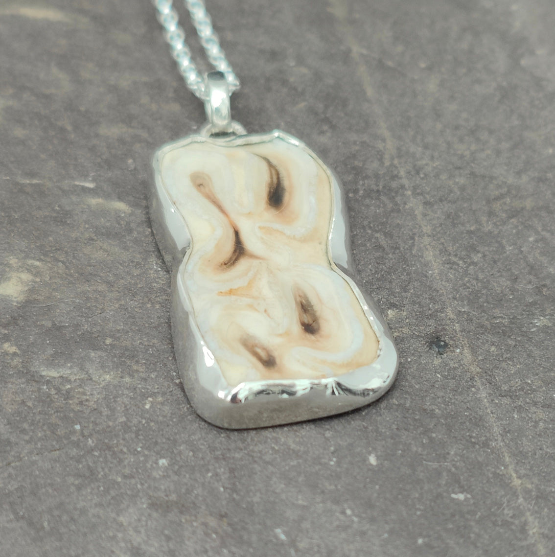 Horse Tooth Bezel Set Pendant