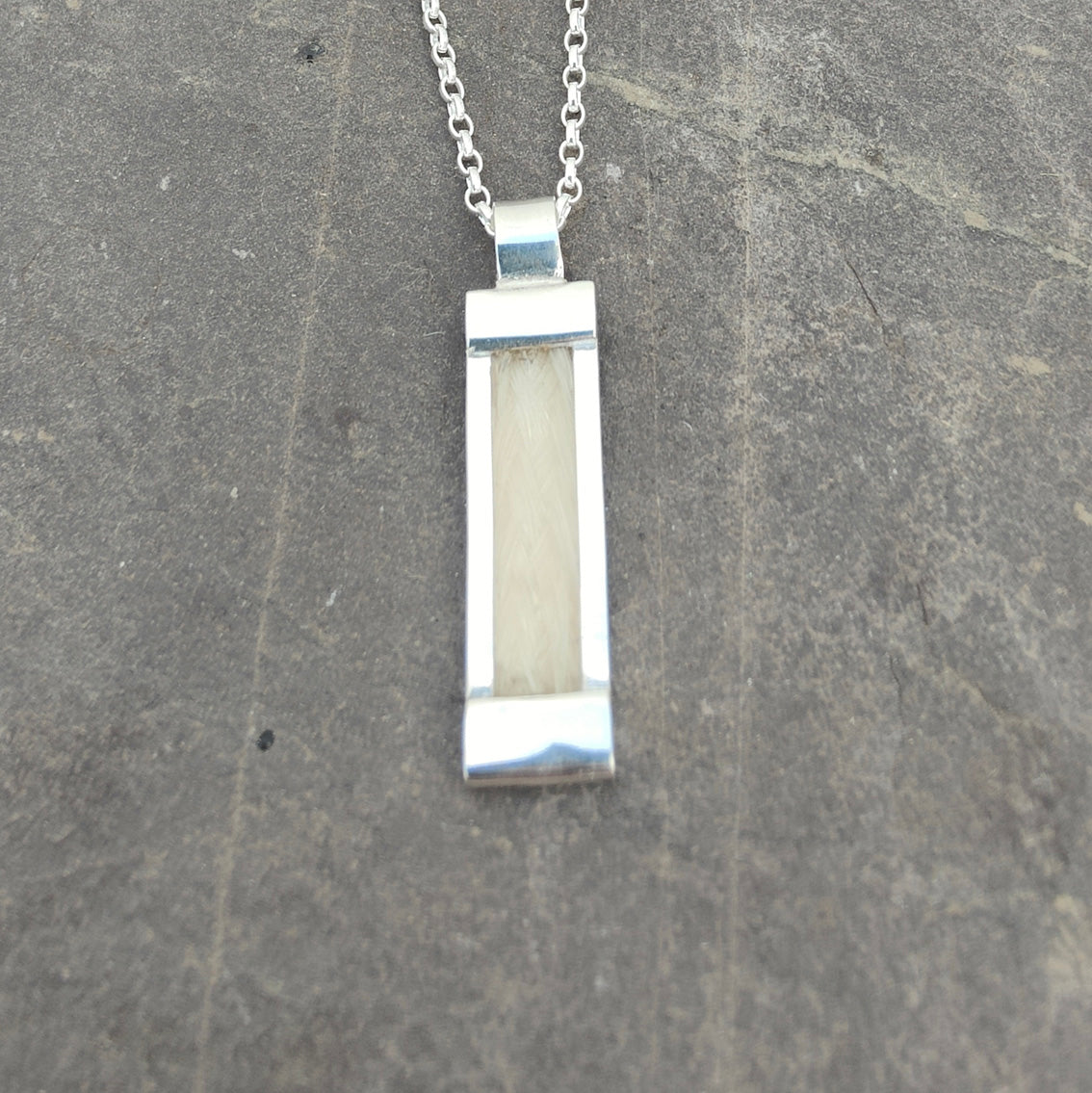 Rectangle Horse Hair Pendant