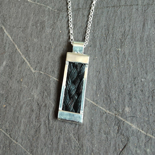 Rectangle Horse Hair Pendant