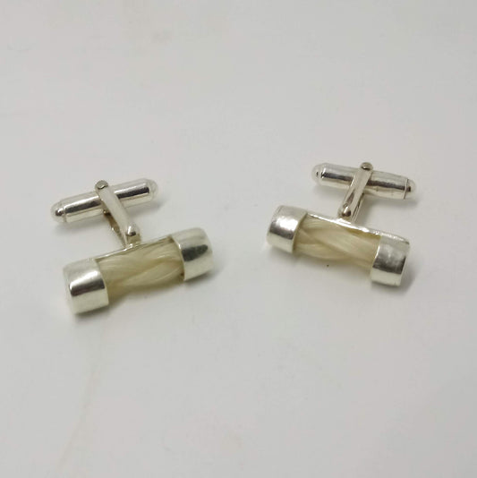 Round Horse Hair Cufflinks