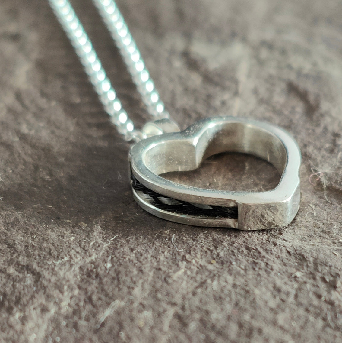 Secret Heart Horse Hair Pendant