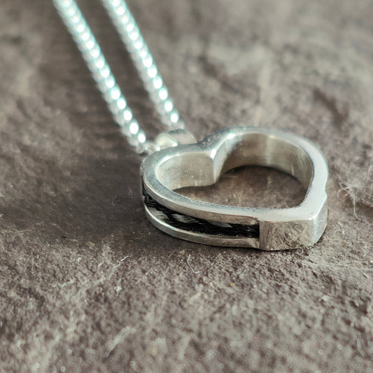 Secret Heart Horse Hair Pendant