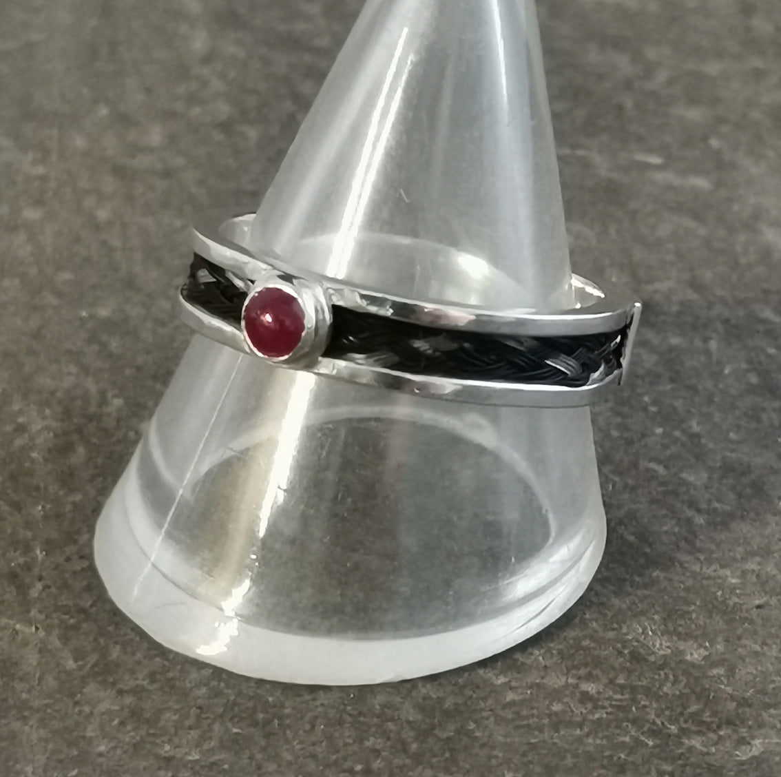 Horse Hair Cabochon Ring