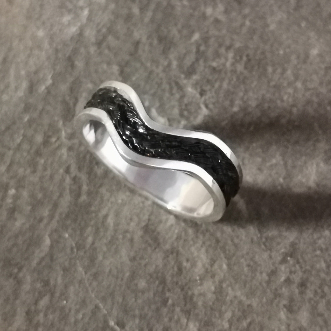 Chevron Horse Hair Ring