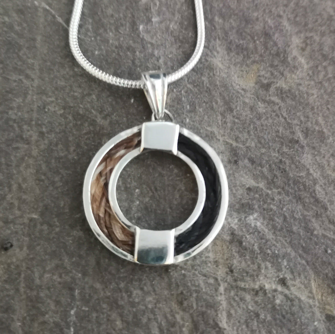 Circle Horse Hair Pendant