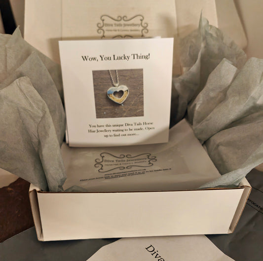 Gift Box Horse Hair Heart Pendant