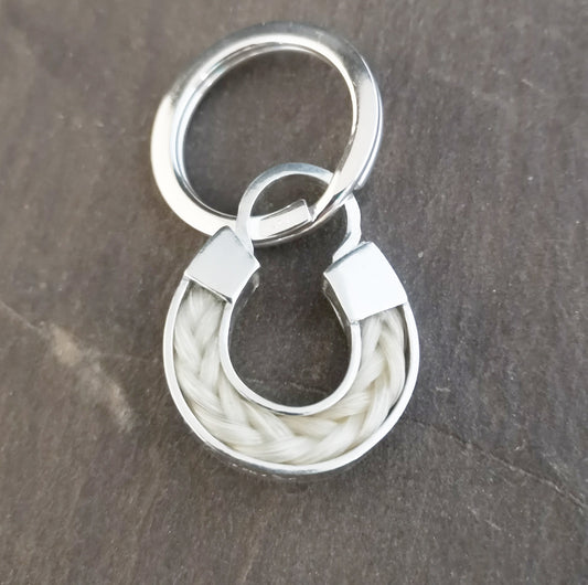 Horseshoe Horse Hair Key Ring