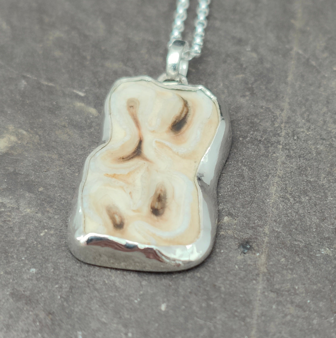 Horse Tooth Bezel Set Pendant