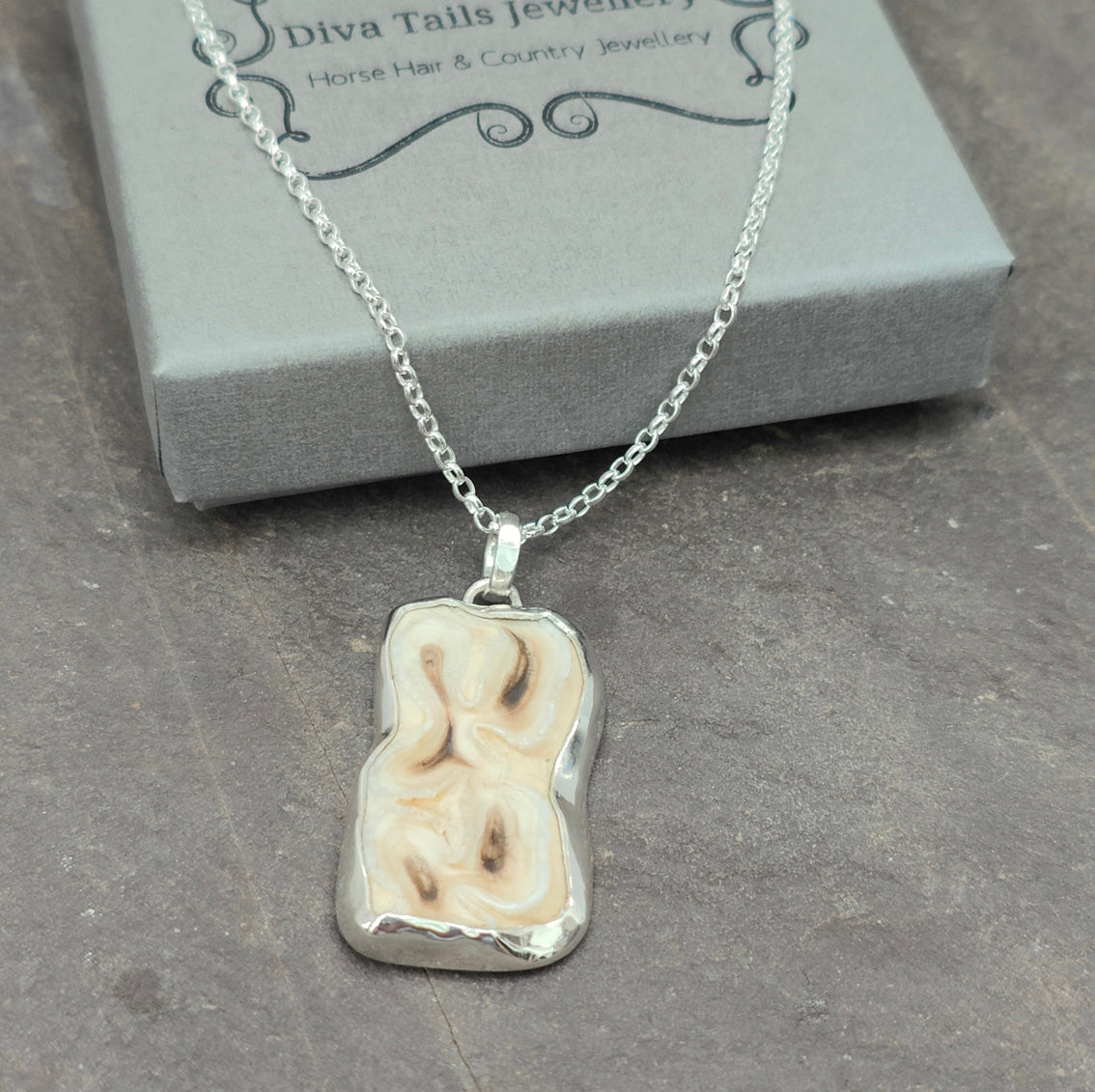 Horse Tooth Bezel Set Pendant